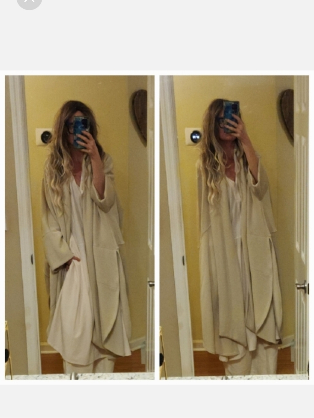 RARE OVERSIZED Free People FP Beach In Flight Poncho Morning Oat